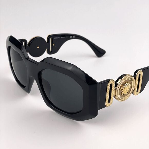 NEW Versace VE4424U GB1/87 MEDUSA BIGGIE Black Irregular Oversize Sunglasses - Picture 4 of 13